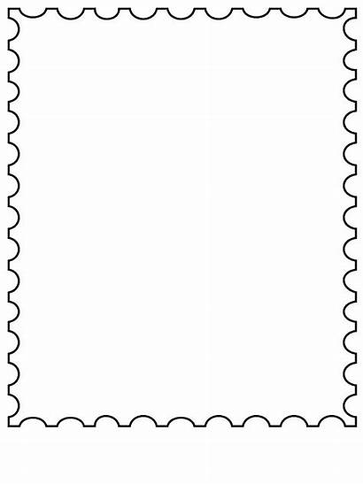 Stamp Coloring Shapes Pages Simple Postage Rectangle