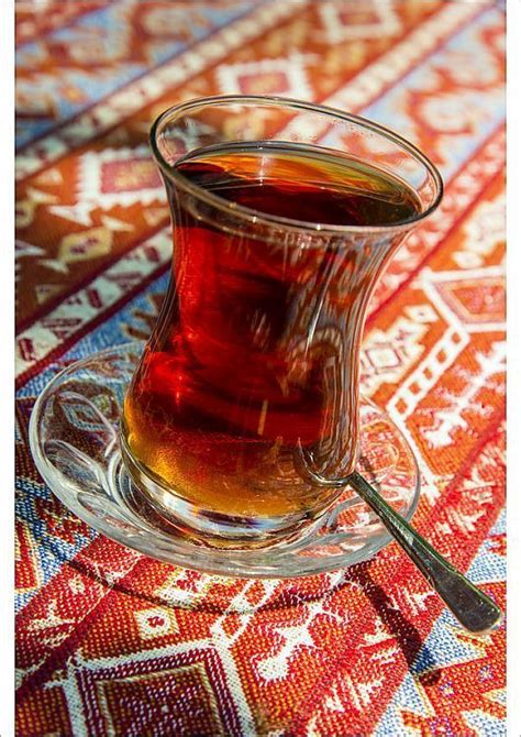 Poster Print Turkish Tea Served In The Typical Tulip Shaped Glass 16