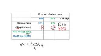 Subtract 100 from the new result to find the change in cpi. Tutorial: Calculating Real Price Change w- CPI (Macro HW 3 ...
