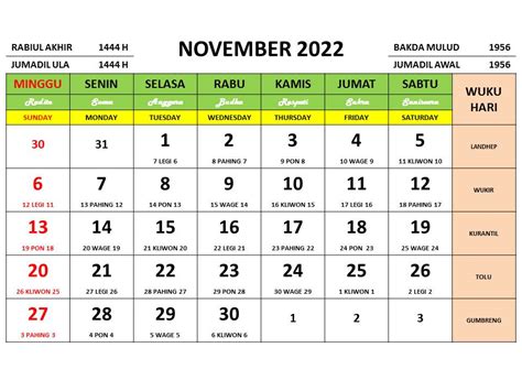 Kalender Jawa November 2022 Lengkap Dengan Weton Dan Hari Libur Porn