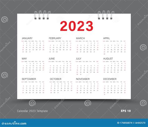 Calendar 2023 Template Layout 12 Months Yearly Calendar Set In 2023