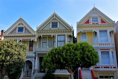 Painted Ladies Victorian Houses In San Francisco