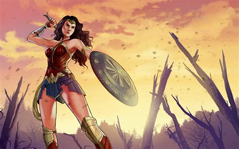 Download Black Hair Woman Warrior Dc Comics Shield Comic Wonder Woman Hd Wallpaper