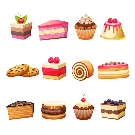 Cakes And Sweets Set 478208 Vector Art At Vecteezy