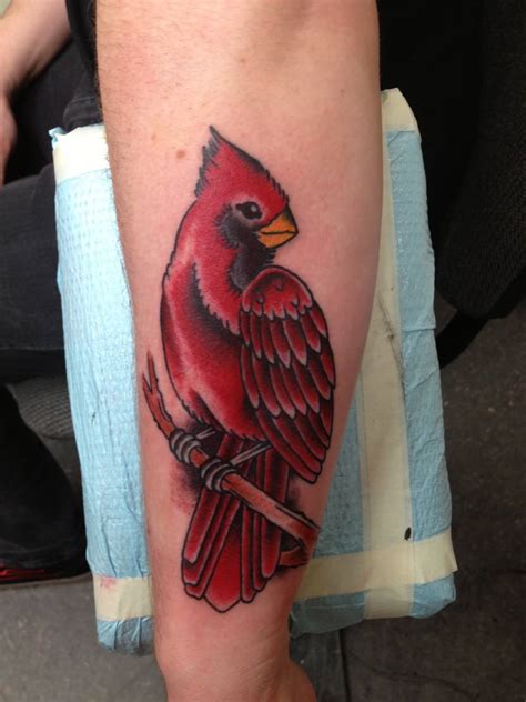 Left Shoulder Traditional Cardinal Tattoo