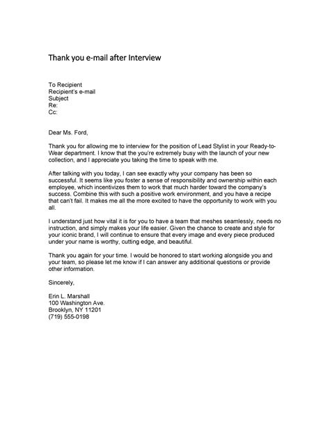 Sample Thank You Letter After Panel Interview For Your Needs Letter