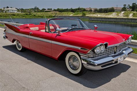 1959 Plymouth Sport Fury Convertible Classic Red Usa Retro Old