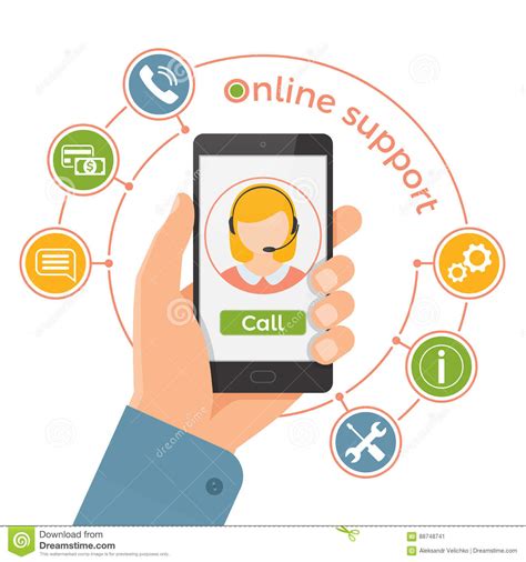 Online Support Service.Technical Support Call Center Concept. Stock ...