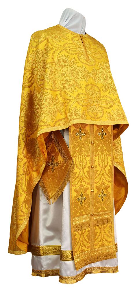 Greek Priest Vestment Metallic Brocade Bg2 Yellow Gold Istok