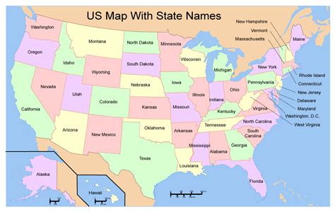02 Us Map Free Vector With State Names In Adobe Illustrator And Pdf