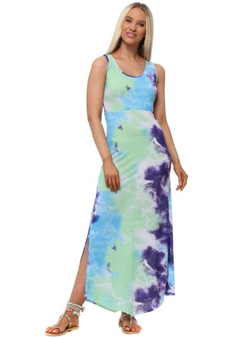 Made In Italy Purple Tie Dye Maxi Dress Designer Desirables