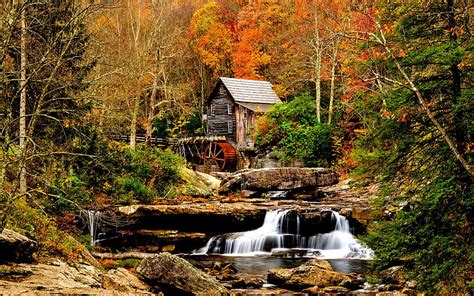 Autumn Stream Fall Rocks Mill Woods Autumn Leaves Bonito Leaves