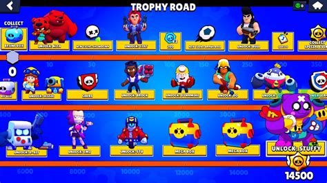 All Rewards Trophy Road 0 To 14500 Trophies Brawl Stars Youtube