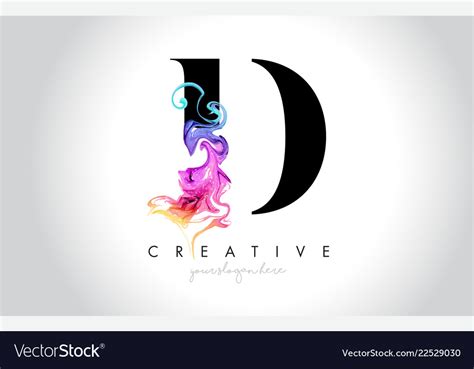 D Vibrant Creative Leter Logo Design Royalty Free Vector