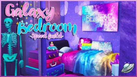 Sims 4colorful Galaxy Bedroom Build Cc Galaxy Cc Sims Nebula