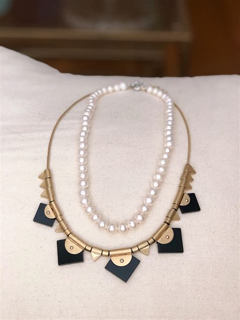 Todays Mini Haul Madewell Necklace And I Believe A Real Pearl