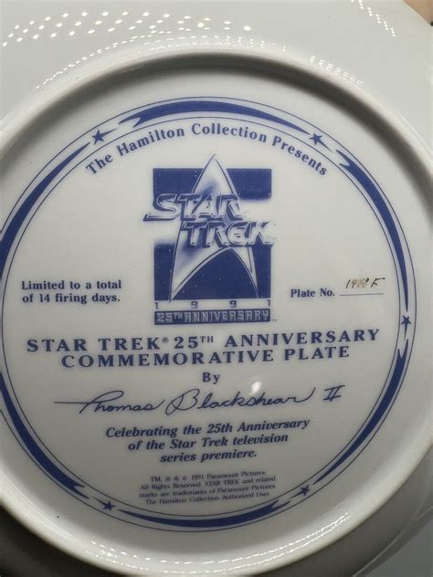 Hamilton Collection 1991 Star Trek 25th Anniversary Commemorative Plate