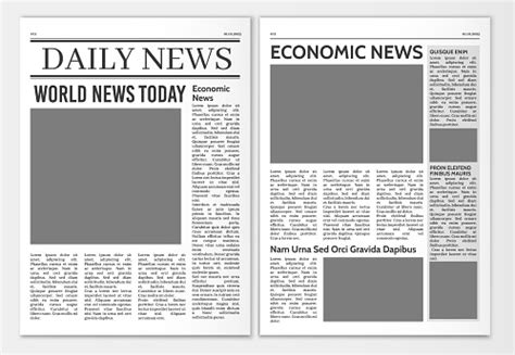 Wir haben ein paar tipps zusammengestellt, wie ihr einen titelseite erstellen könnt. Zeitungsseiten Vorlage Zeitung Schlagzeile Vektor Mockup ...