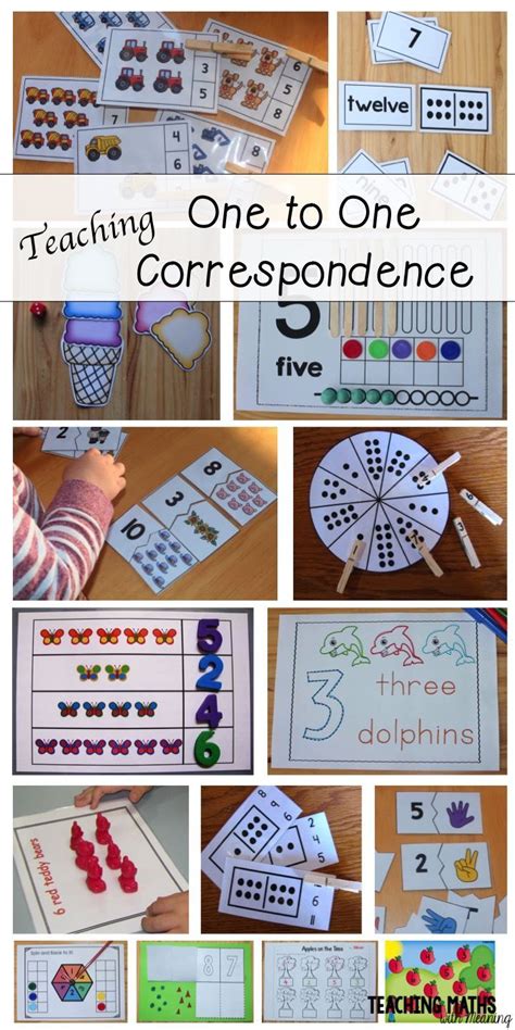 Pictures One To One Correspondence Math Worksheets For Kindergarten