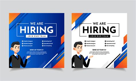 We Are Hiring Design Vector For Vacant Sign Job Hiring Poster Social Media Banner Flyer And