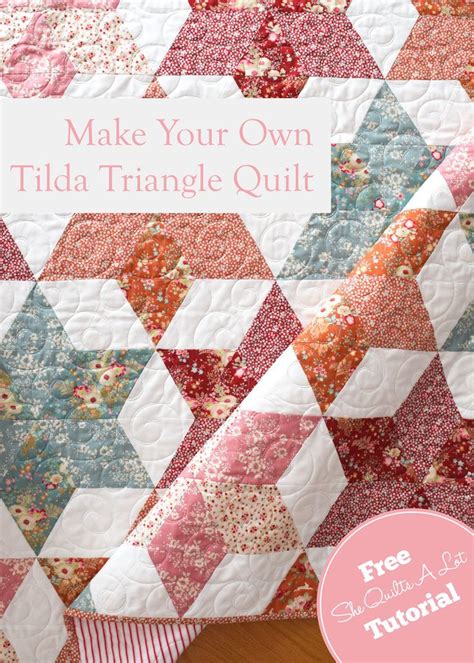 Tilda Triangle Quilt She Quilts A Lot Triangle Quilt Tutorials