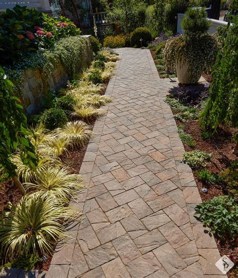 Detail Shot Of Paver Pathway And Surrounding Landscape Design Outdoor