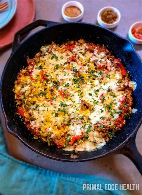 Cheesy Ground Beef Taco Skillet Keto Low Carb