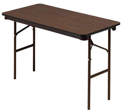 Rectangle Folding Table 29 In Height X 24 In Width Walnut Grainger