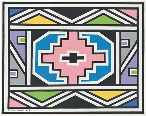 Ndebele Pattern By Esther Mahlangu On Artnet