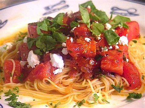 Angel hair pasta is your quick ticket to dinner. Angel Hair Pasta with tomatoes, Goat Cheese and Arugula ...