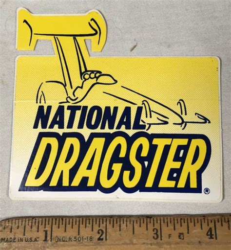 Vintage Nhra National Dragster Decal Sticker Drag Racing Hot Rod