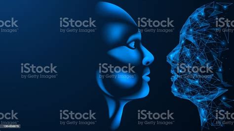 The Human View Versus Artificial Intelligence Stock Illustration