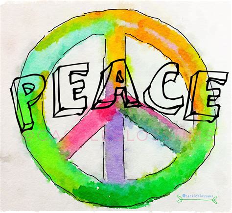 Peace Digital Art Of Original Watercolor Design Sign Art Original
