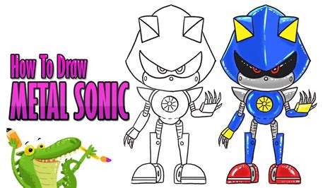 How To Draw And Coloring Metal Sonic Easy Step By Step For Kids Youtube