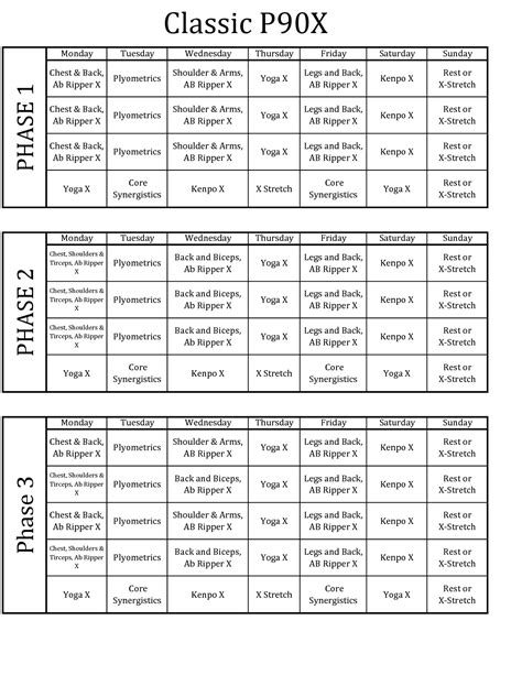 P X Schedule Printable Printable Word Searches