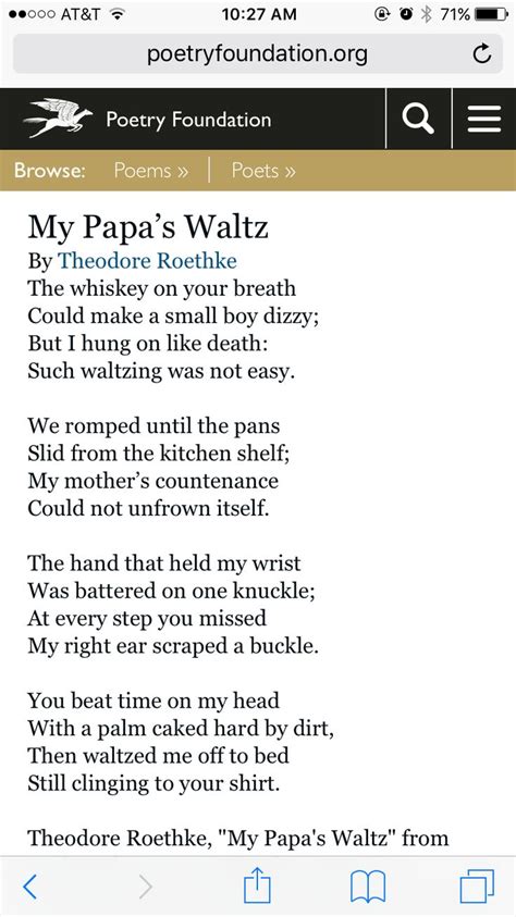 poem my papa s waltz by theodore roethke poems poetry foundation theodore roethke
