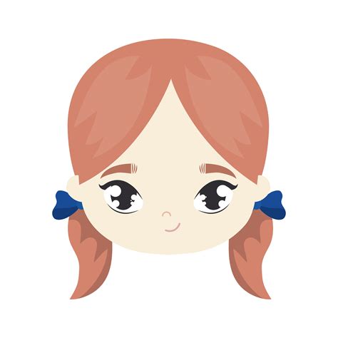 Head Of Cute Little Girl Avatar Character 649857 Vector Art At Vecteezy