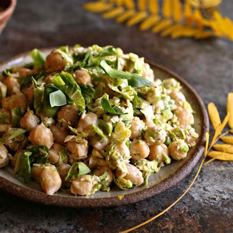 Chickpea And Brussels Sprout Salad With Tahini Dressing Recipe