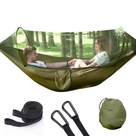 Outdoor Hammocks Automatic With Mosquito Net Hanging Sheets People