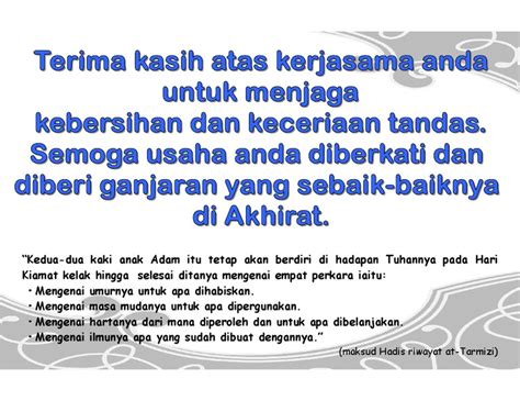 Cuci sayur dan buah sebelum dikonsumsi atau dimasak. Jaga Kebersihan Tandas - Peringatan