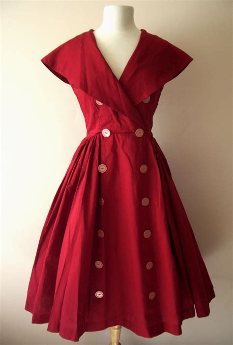 Vintage Red 1950 S Dress Vintage Dresses Stylehive