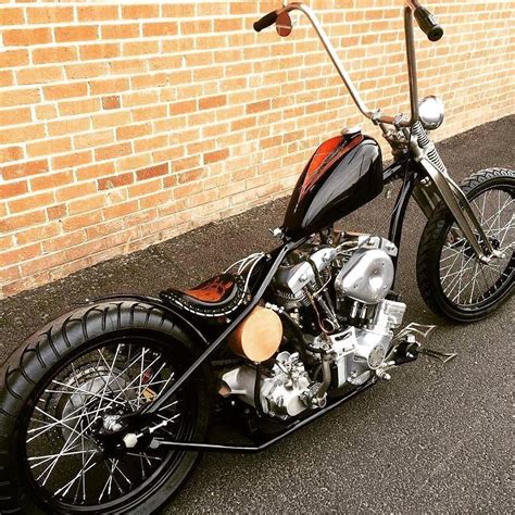 Harley Davidson Shovelhead Chopper With Chainside Rear Brake Bobber