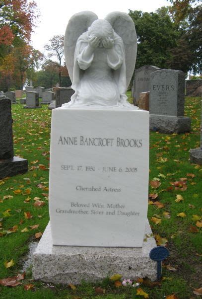 Celebrity Headstone Anne Bancroft Cemetery Monuments Cemetery Statues