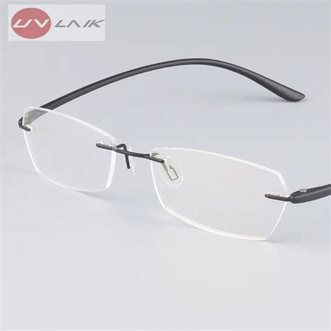 Buy Uvlaik Classic Mens Titanium Rimless Glasses Frames For Myopia Optical
