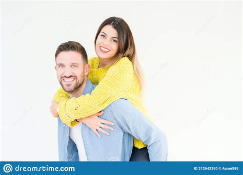 Beautiful Young Couple In Love Kissing And Hugging Each Other Romantic Relationship Stock