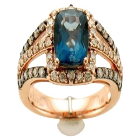 Le Vian Ring Featuring Deep Sea Blue Topaz Nude Diamonds Chocolate
