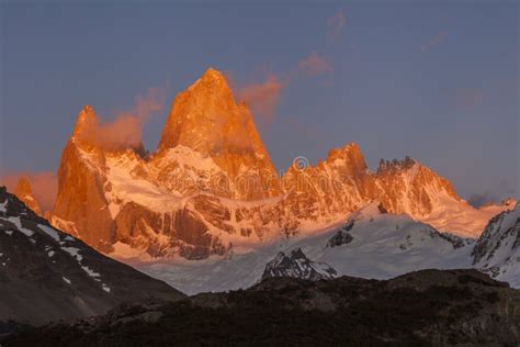 Fitz Roy In The Sunset Patagonia Stock Image Image Of Awesome Mount