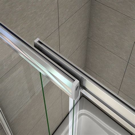 Double Sliding Shower Bath Screen Framed Door Pivot Clear Glass Panel