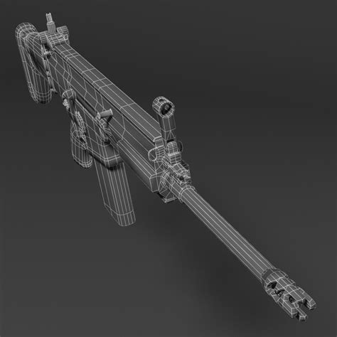 Rifle Fn Scar H Long Low Poly 3d Model 99 Fbx Obj Max Free3d