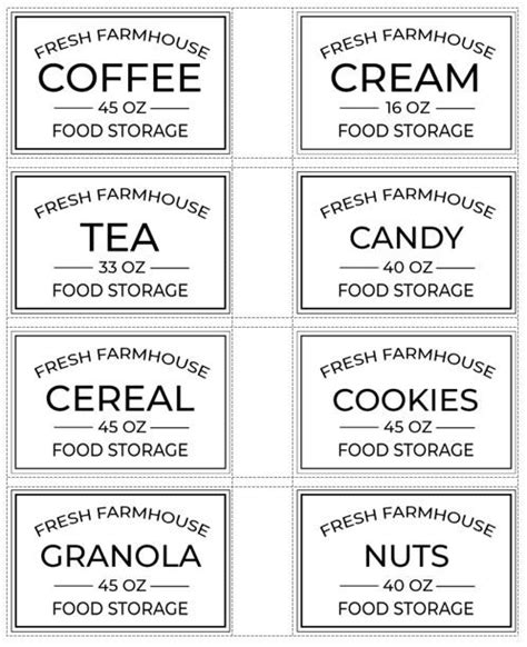 Free Printable Kitchen Pantry Labels For Food Storage Containers